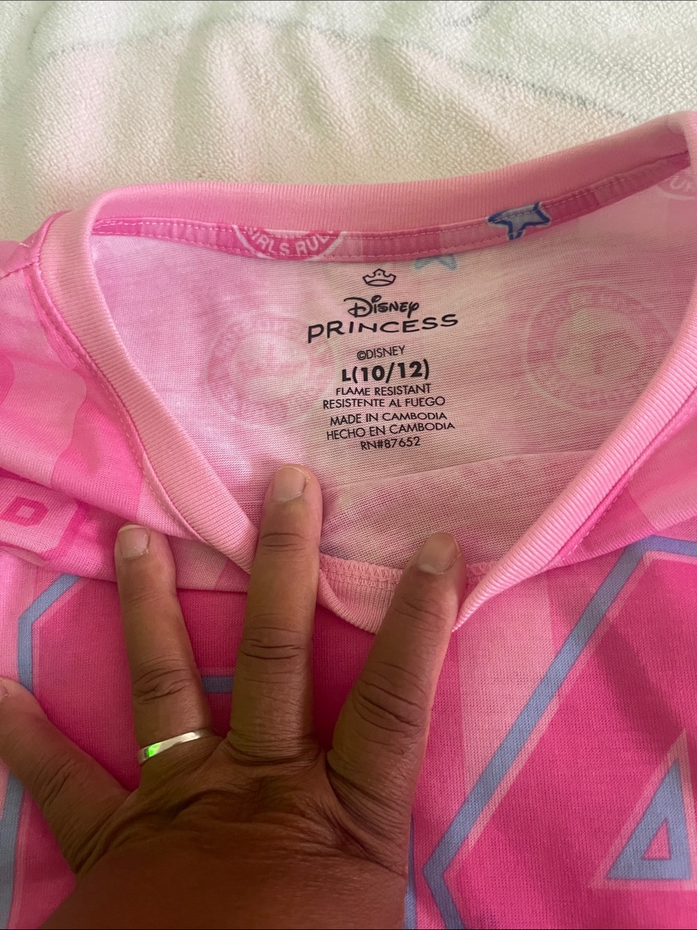 Disney Pink Princess Short Sleeve Pajama Set - Picture 3 of 3